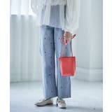 ハート刺繍ハイウエストデニムパンツ ストレート デニム | Growing Rich | 詳細画像6