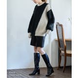 バイカラーシャギーニットプルオーバー ニットレディース 秋冬 | Growing Rich | 詳細画像2