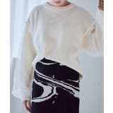 袖チュールレイヤードニットプルオーバー ニットレディース 秋冬 | Growing Rich | 詳細画像5 