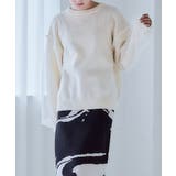 袖チュールレイヤードニットプルオーバー ニットレディース 秋冬 | Growing Rich | 詳細画像7 