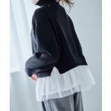 裾チュールレイヤードニットプルオーバー ニットレディース 秋冬 | Growing Rich | 詳細画像3