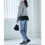 裾チュールレイヤードニットプルオーバー ニットレディース 秋冬 | Growing Rich | 詳細画像8