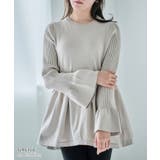 グレージュ | ペプラムニットチュニック ペプラム ニット | Growing Rich