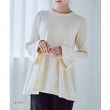 アイボリー | ペプラムニットチュニック ペプラム ニット | Growing Rich