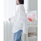 袖フリル ブラウス バンドカラー | Growing Rich | 詳細画像4