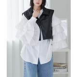 袖フリル ブラウス バンドカラー | Growing Rich | 詳細画像5