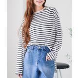 ボーダーBK | オーバーサイズロンT ロングtシャツ レディース | Growing Rich