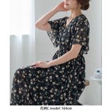 花柄C | ワンピース シフォンワンピース 半袖 | Growing Rich