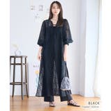 ブラック | [ワンピース]クロシェレースワンピ[231205] | Growing Rich