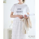 オフホワイト | [トップス]ロゴ×パールデザインTシャツ[231216] | Growing Rich