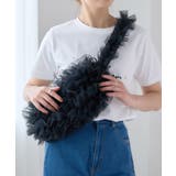 ブラック | チュールフリルボディバッグ シアーチュール ショルダーバッグ | Growing Rich