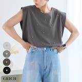 パール シルバースタッズ付き タックタンク | Growing Rich | 詳細画像1