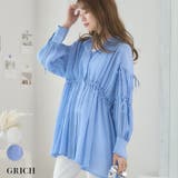 [トップス]揚柳リボンギャザーブラウス[240225] | Growing Rich | 詳細画像1 