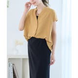 マスタード | [トップス]接触冷感 バンドカラーフレンチスリーブシャツ[240502] | Growing Rich