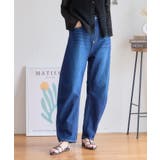 ネイビー | カーブデニムパンツ デニム レディース | Growing Rich