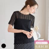 花柄シアーレーストップス [240406] | Growing Rich | 詳細画像1 