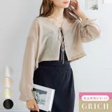 楊柳シアーりぼんブラウスカーディガン 楊柳 シアー | Growing Rich | 詳細画像1