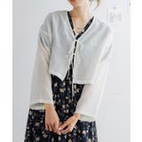 オフホワイト | 楊柳シアーりぼんブラウスカーディガン 楊柳 シアー | Growing Rich