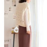 手編みの暖かさ。 ハンドニットロービングベスト ニット | Growing Rich | 詳細画像5