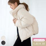 ダイヤ柄キルト中綿ブルゾン アウター フェイクダウン | Growing Rich | 詳細画像1