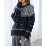 ブラック | ノルディック柄ニット [240725]  | Growing Rich