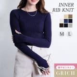 指穴クルーネックリブニット ニット レディース | Growing Rich | 詳細画像1