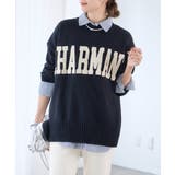 ブラック | ボア ロゴ ニット | Growing Rich