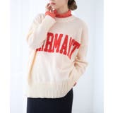 アイボリー | ボア ロゴ ニット | Growing Rich