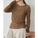 ブラウン | レース トップス レディース | Growing Rich