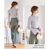 袖チュール リブニット 薄手ニット | Growing Rich | 詳細画像8