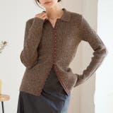 [トップス]ミックスニットホック付きポロプルオーバー[250434] | Growing Rich | 詳細画像1 