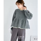 配色 ペプラムニット ニット | Growing Rich | 詳細画像2 