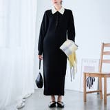 配色ポロ ニットワンピース ニット | Growing Rich | 詳細画像1 