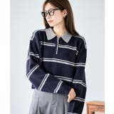 配色ポロ襟 ボーダーニット ニット | Growing Rich | 詳細画像4 