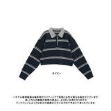 配色ポロ襟 ボーダーニット ニット | Growing Rich | 詳細画像9 