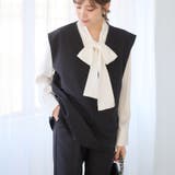 サテンボウタイブラウス[251219] | Growing Rich | 詳細画像1 