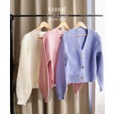 Vネック ニットカーディガン ニュアンスボタン | Growing Rich | 詳細画像5 