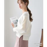 Vネック ニットカーディガン ニュアンスボタン | Growing Rich | 詳細画像9 