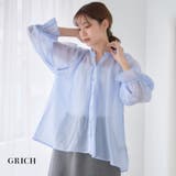 【GROWING RICH】シアーピンストライプギャザーブラウス[260129] | Growing Rich | 詳細画像1 