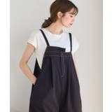 【GROWING RICH】コットンツイル配色ステッチ アシメデザインサロペット… | Growing Rich | 詳細画像7 