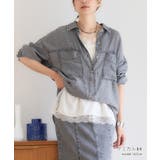 シアーデニムシャツ レディース 2way | Growing Rich | 詳細画像24 