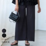 プリーツパンツ レディース 裾セルフカット | Growing Rich | 詳細画像1