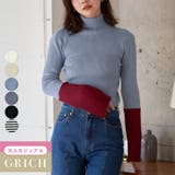 M Lサイズ 配色フレアスリーブリブニット | Growing Rich | 詳細画像1