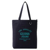 NVY | [GUESS] EMBROIDERY CANVAS TOTE BAG | GUESS【MEN】