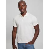 G018 | [GUESS] HOUNDSTOOTH Jacquard Polo Shirt | GUESS【MEN】