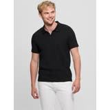 JBLK | [GUESS] HOUNDSTOOTH Jacquard Polo Shirt | GUESS【MEN】
