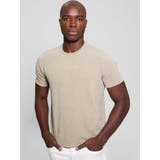 F9IS | [GUESS] RIBBED Crewneck Tee | GUESS【MEN】