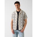 F0F8 | [GUESS]CARTER Geo Crochet Shirt シャツ | GUESS【MEN】