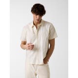 G018 | [GUESS] DOBBY Textured Stripe Shirt | GUESS【MEN】