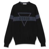 JBLK | [GUESS] MARK Logo Jacquard Sweater | GUESS【MEN】
